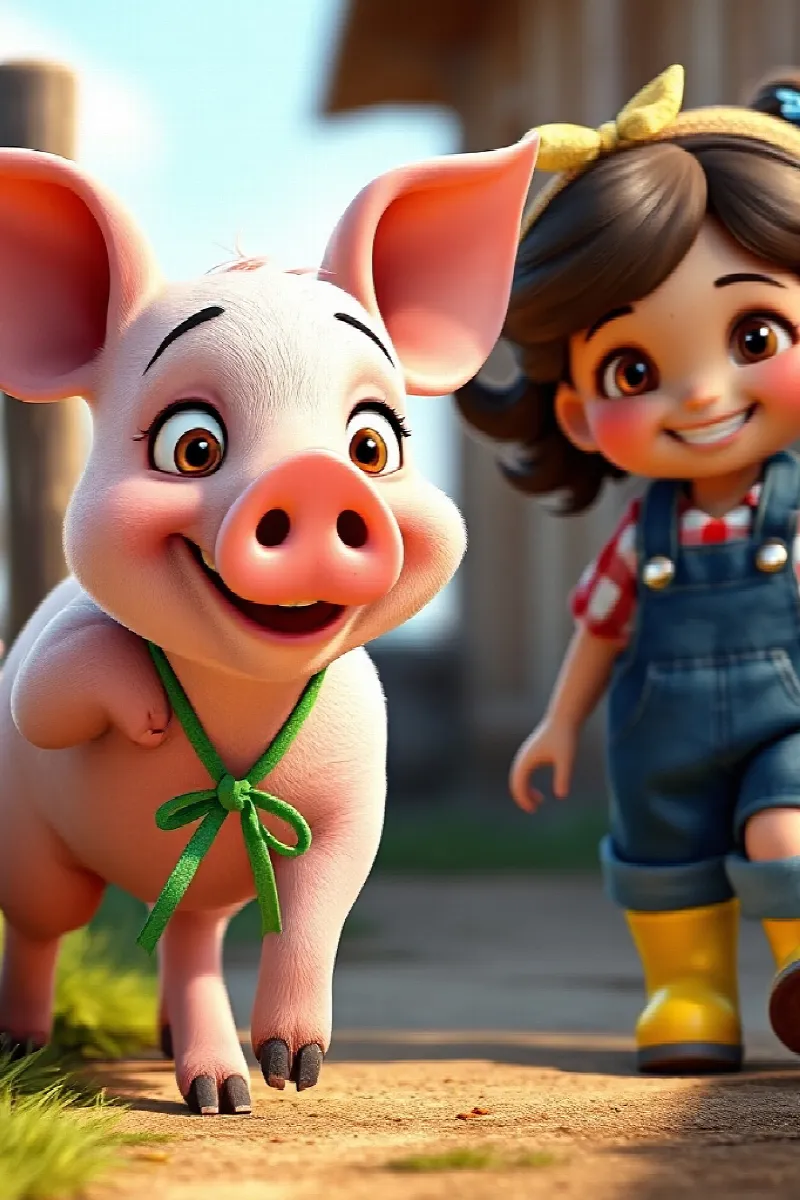 Picture 3 from the tale The Girl and the Friendly Piglet