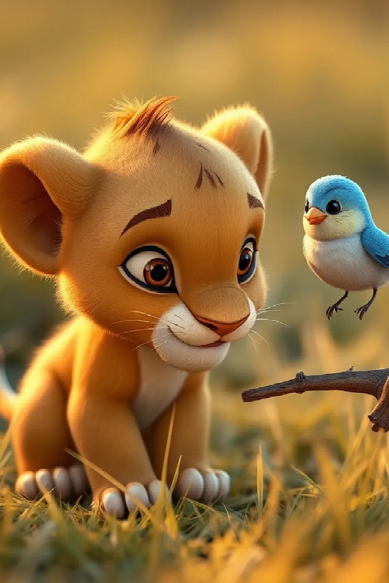 Picture 3 from the tale The Little Lion's Bird Friend