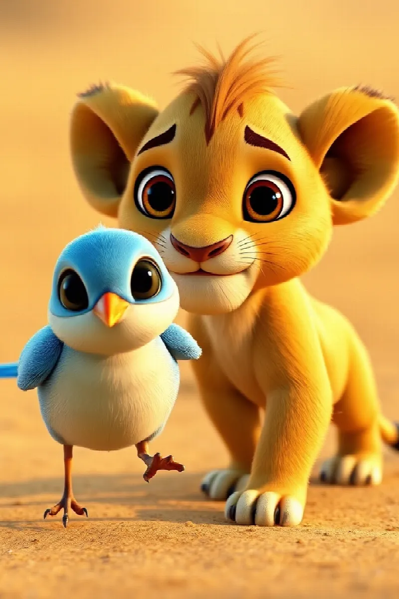 Picture 4 from the tale The Little Lion's Bird Friend