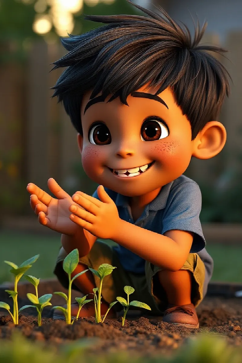 Picture 4 from the tale The Boy and the Moth Garden