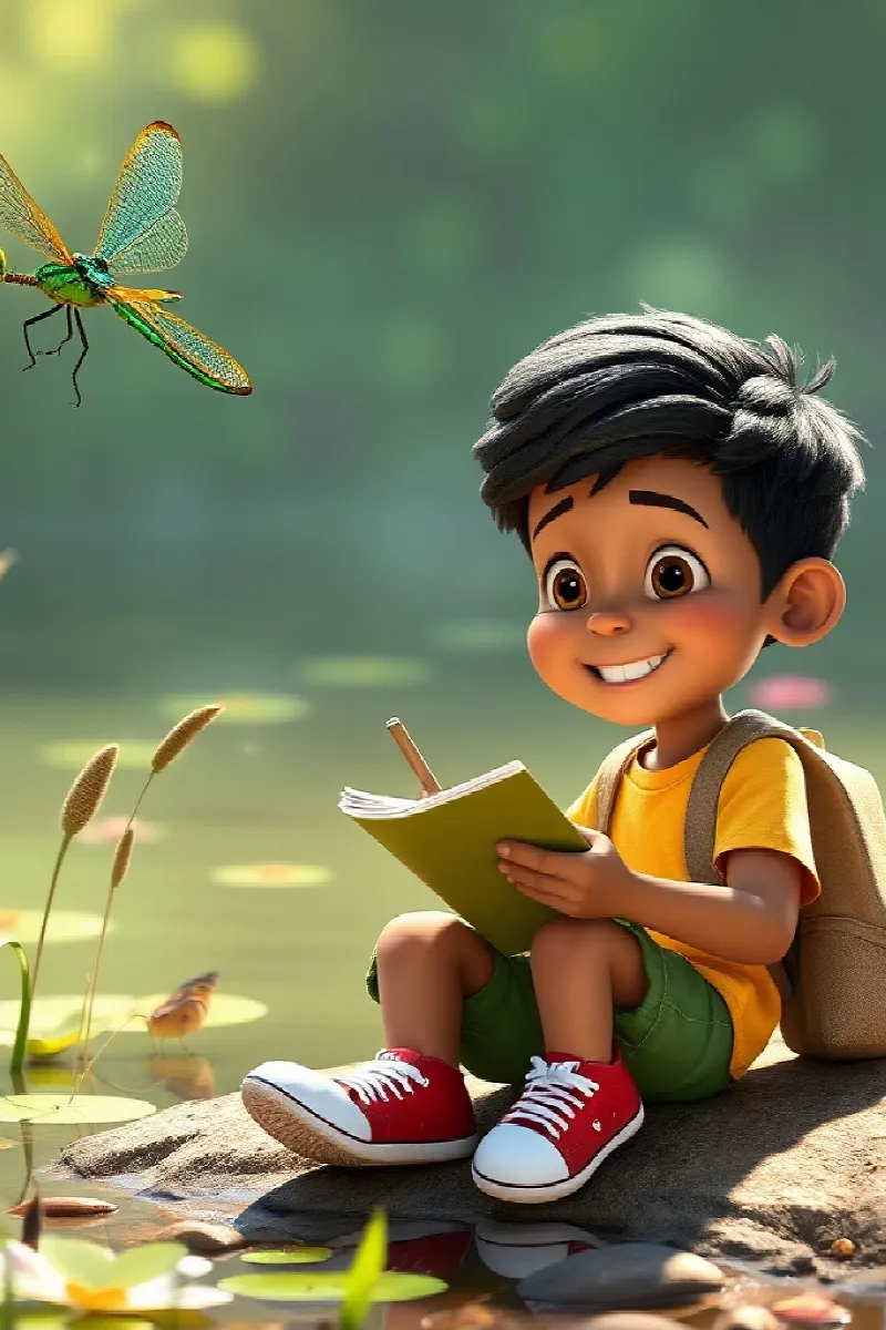 Picture 2 from the tale The Boy and the Dragonfly