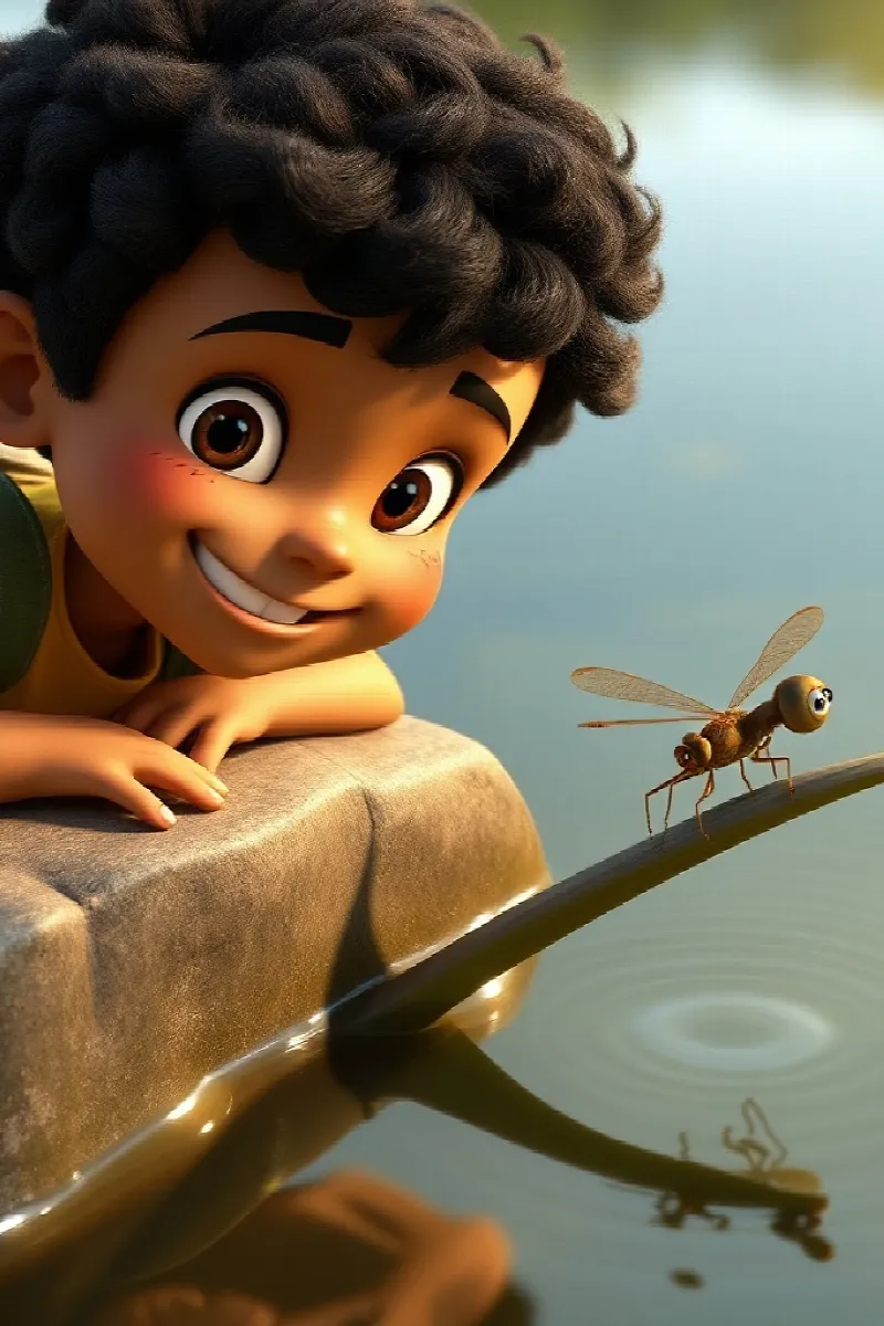 Picture 3 from the tale The Boy and the Dragonfly