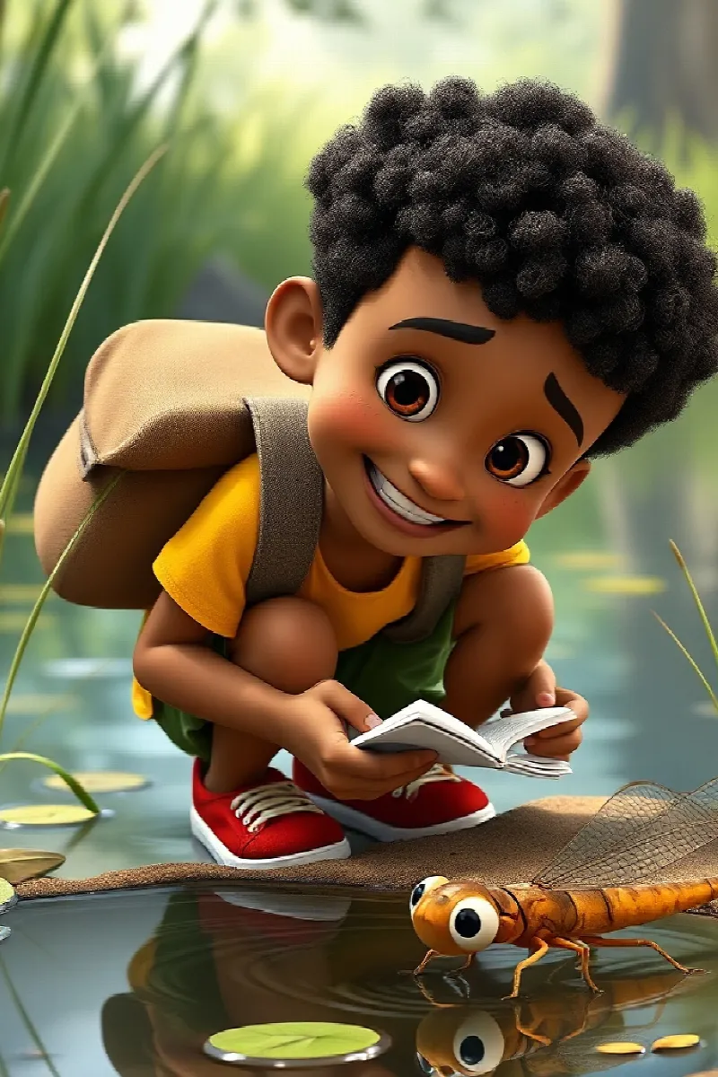 Picture 4 from the tale The Boy and the Dragonfly