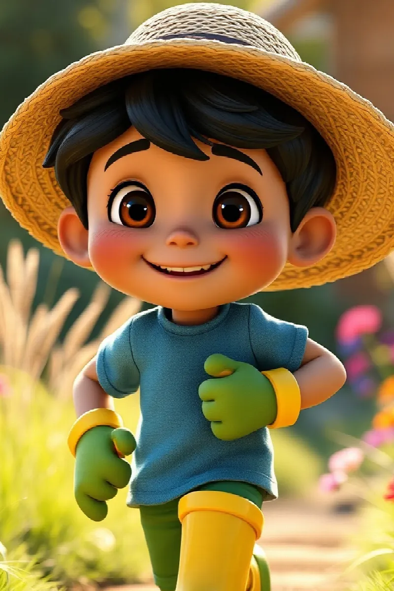Picture 1 from the tale The Boy and the Garden Frog