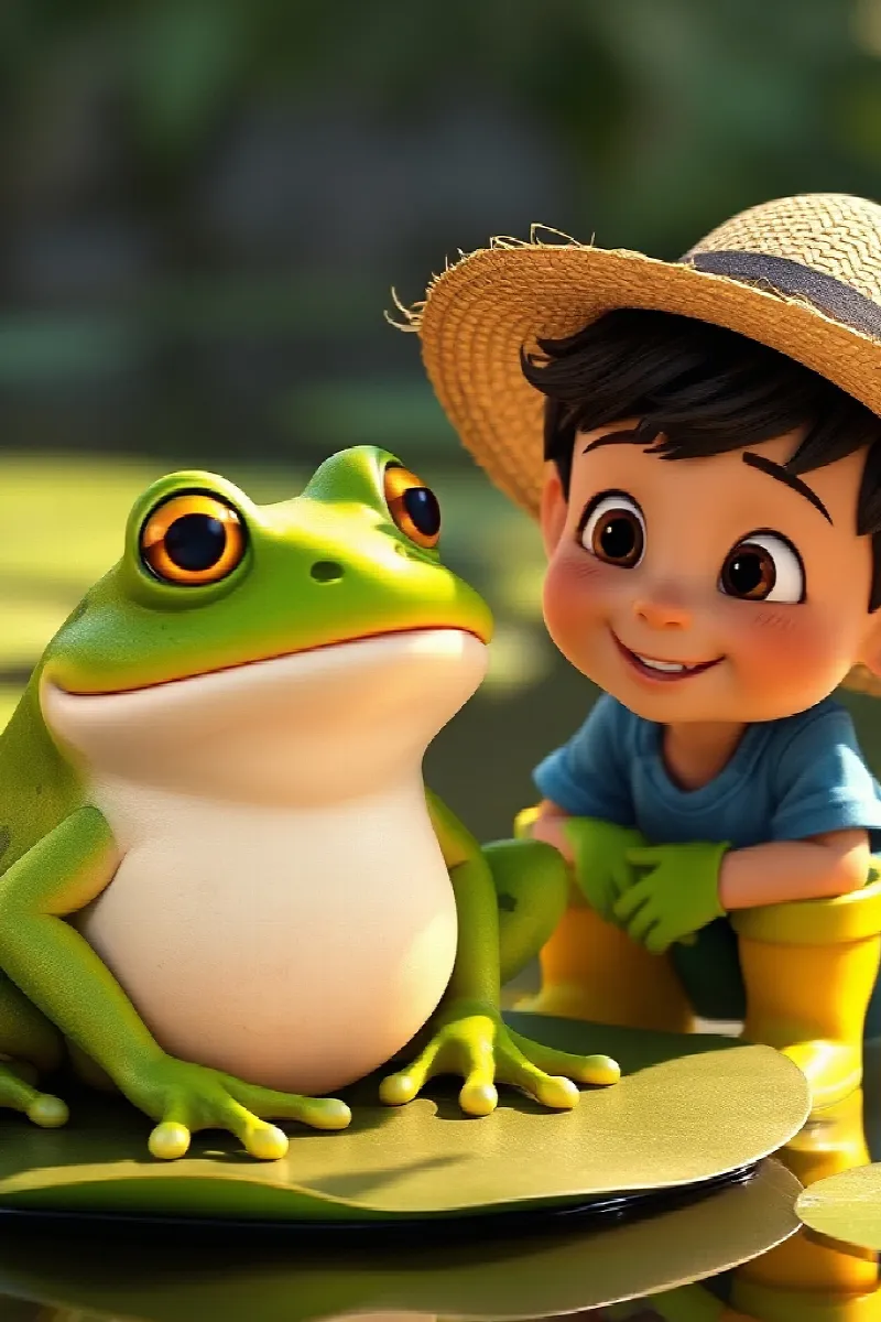 Picture 3 from the tale The Boy and the Garden Frog