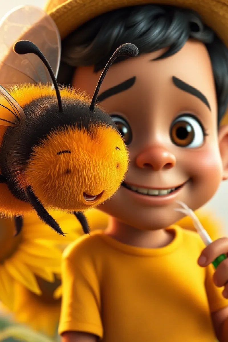 Picture 2 from the tale The Boy and the Little Bee