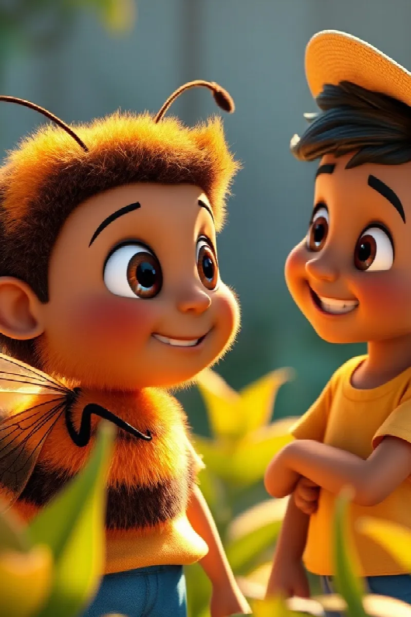 Picture 3 from the tale The Boy and the Little Bee