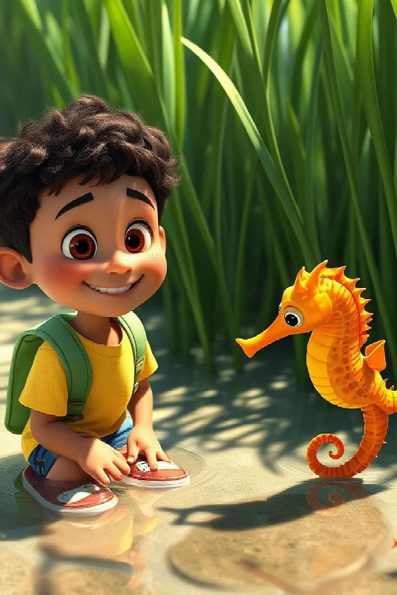 Picture 4 from the tale The Boy and the Seahorse