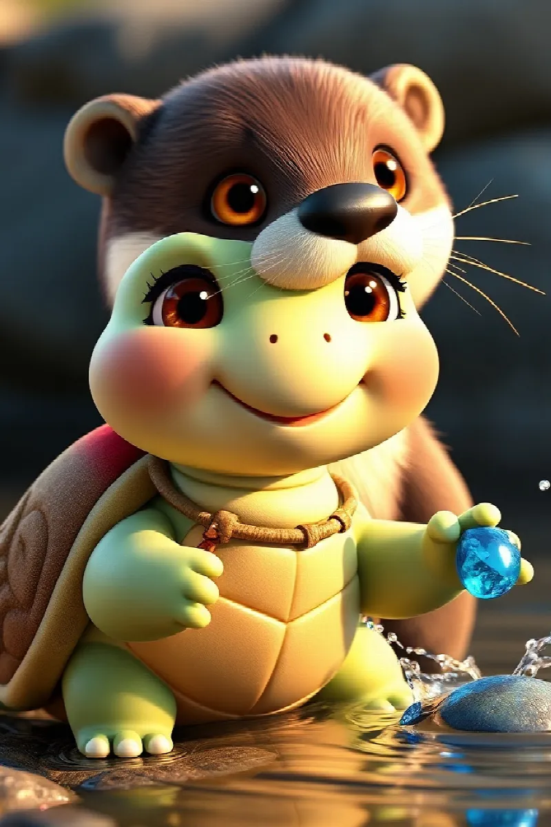 Picture 2 from the tale The Little Rainbow Turtle