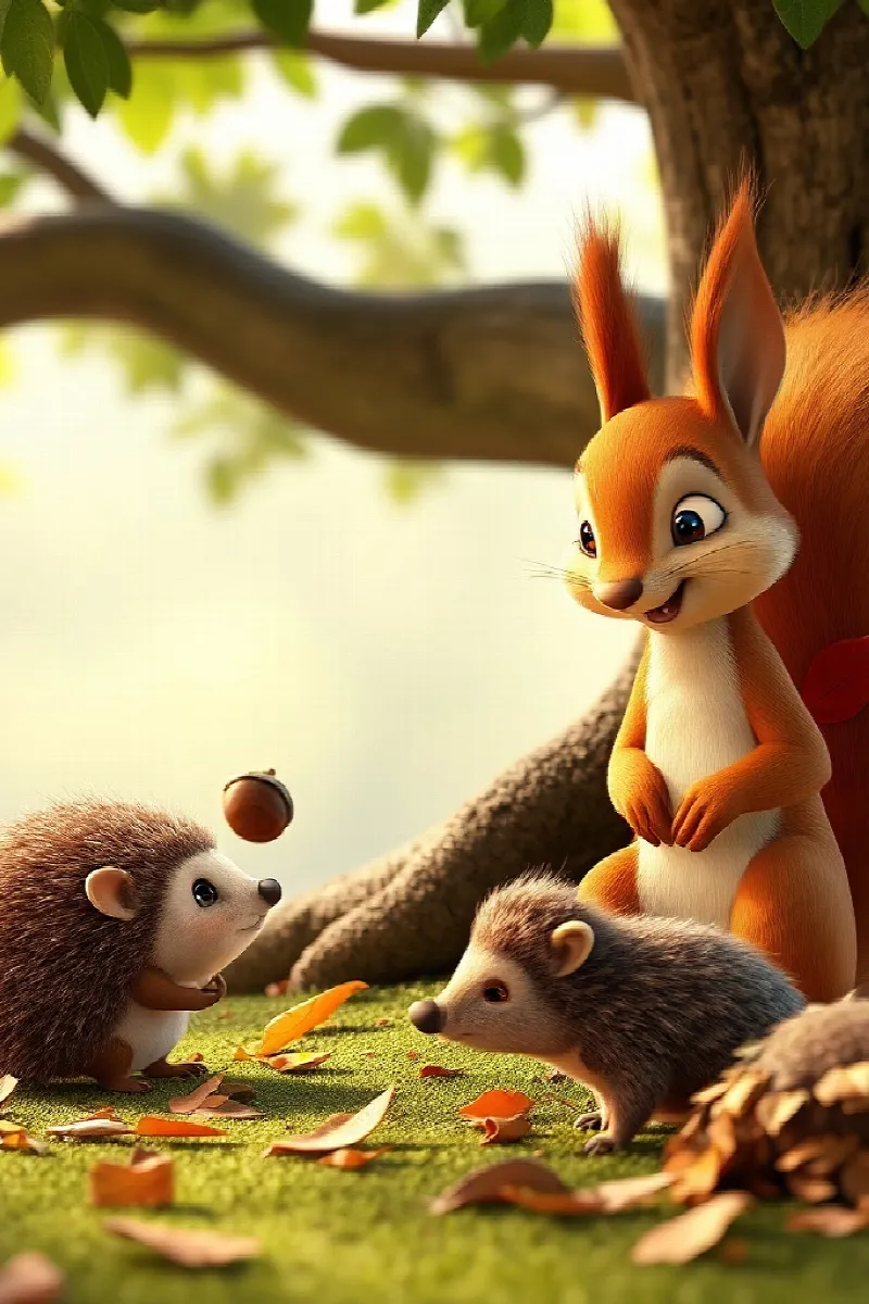 Picture 4 from the tale The Hedgehog and the Squirrel