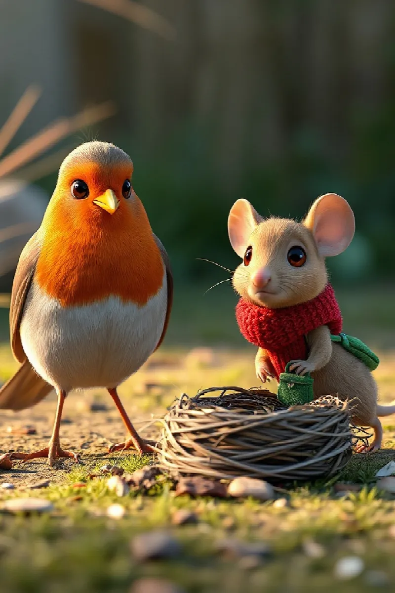 Picture 4 from the tale The Mouse and the Robin
