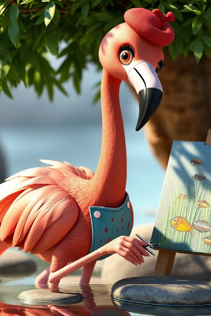 Flamingo'nun İlk Resmi masalından 3. resim