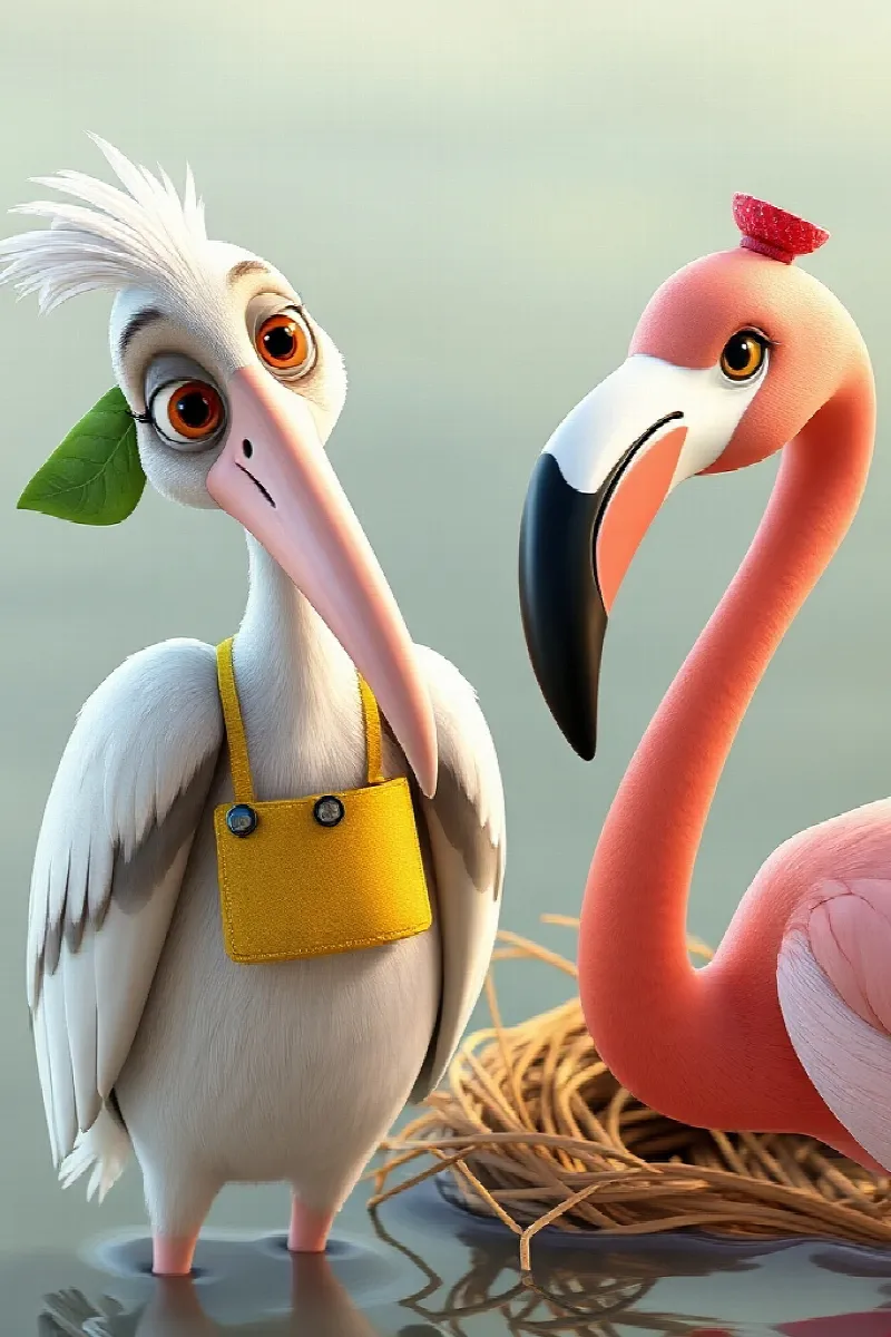 Flamingo'nun İlk Resmi masalından 4. resim