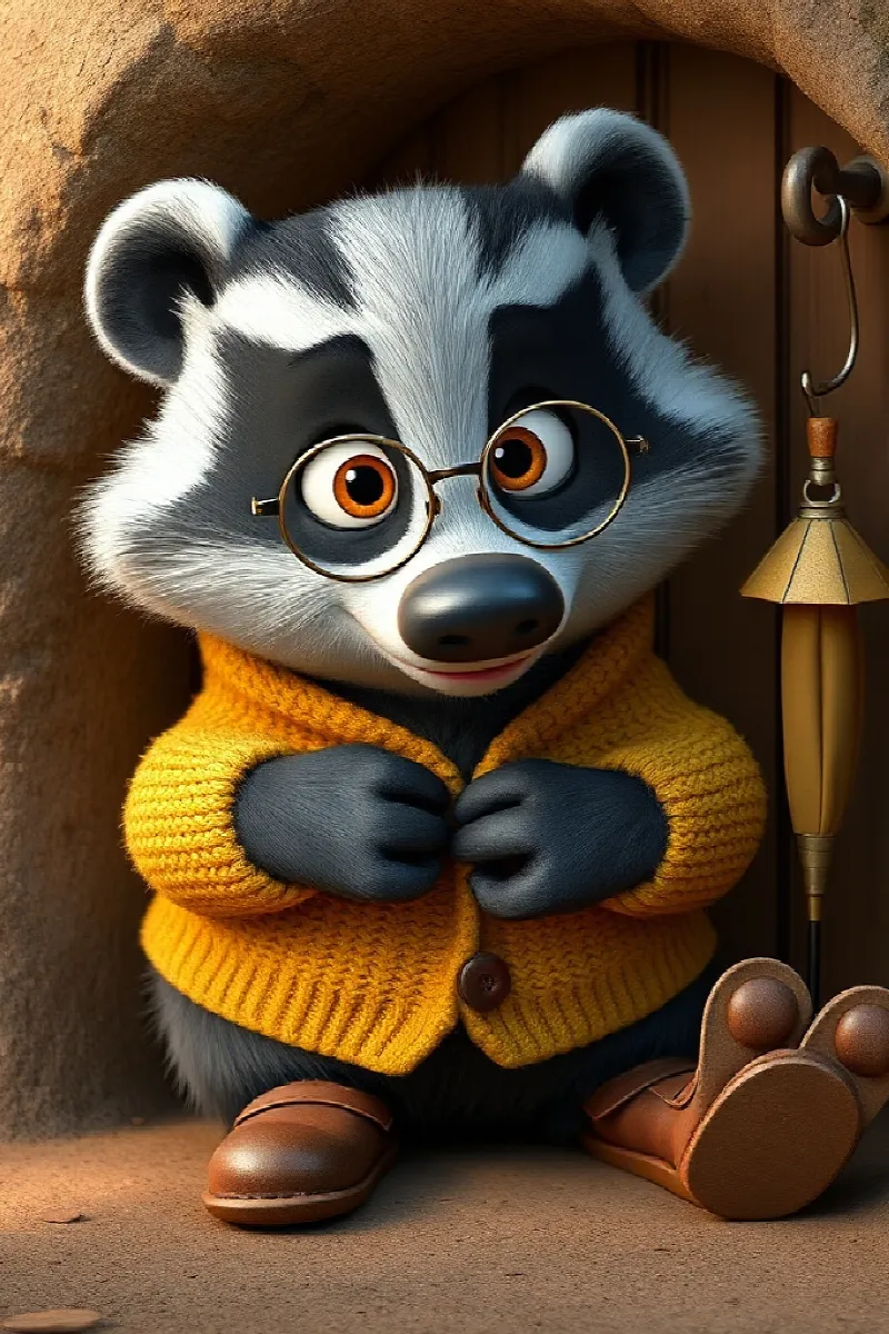 Picture 1 from the tale The Badger's Impossible Umbrella