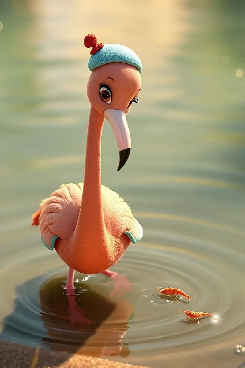 Picture 1 from the tale The Flamingo's First Painting