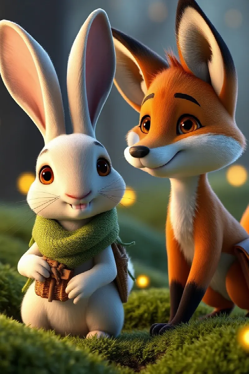Picture 4 from the tale The Rabbit and the Fox Cub