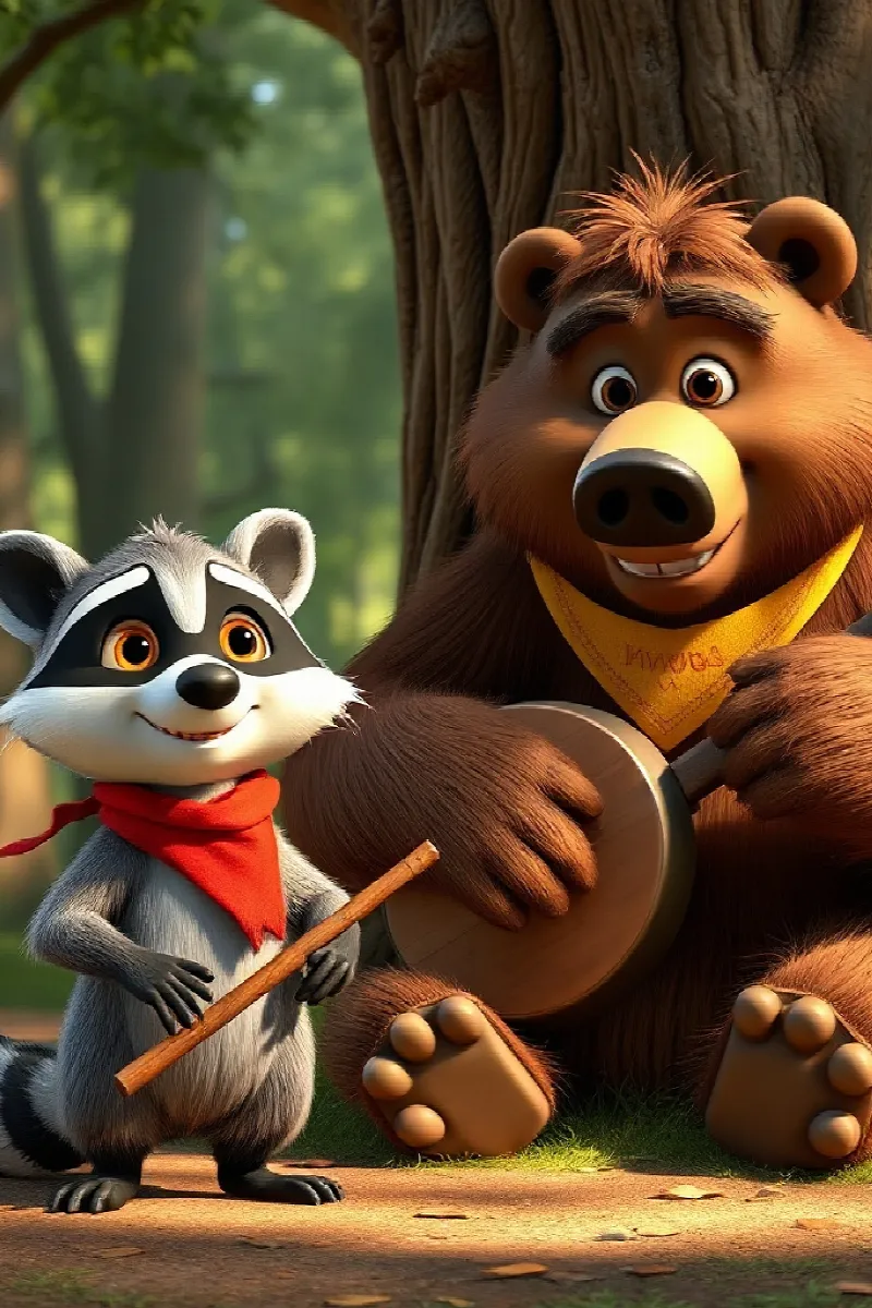 Picture 3 from the tale The Raccoon's Little Orchestra