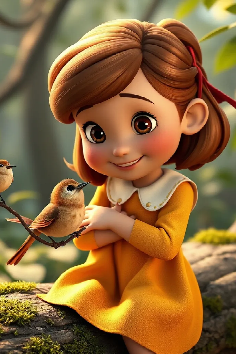 Kız ve Bülbül masalından 3. resim