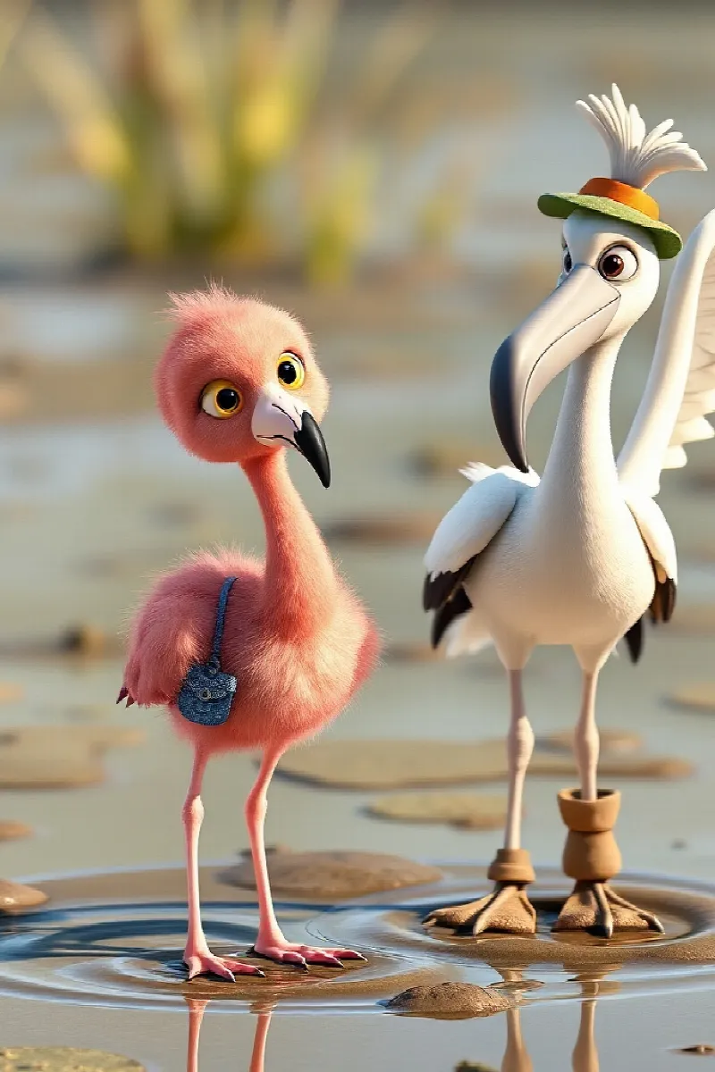 Küçük Flamingo'nun Haritası masalından 3. resim