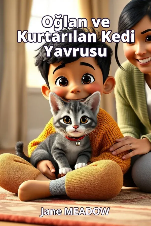 Oğlan ve Kurtarılan Kedi Yavrusu