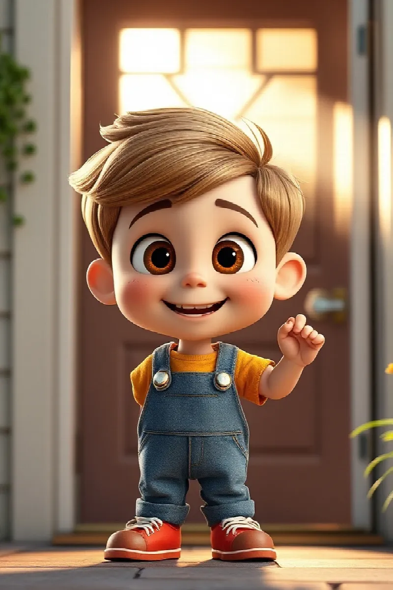 Picture 1 from the tale The Boy and the Little Puppy