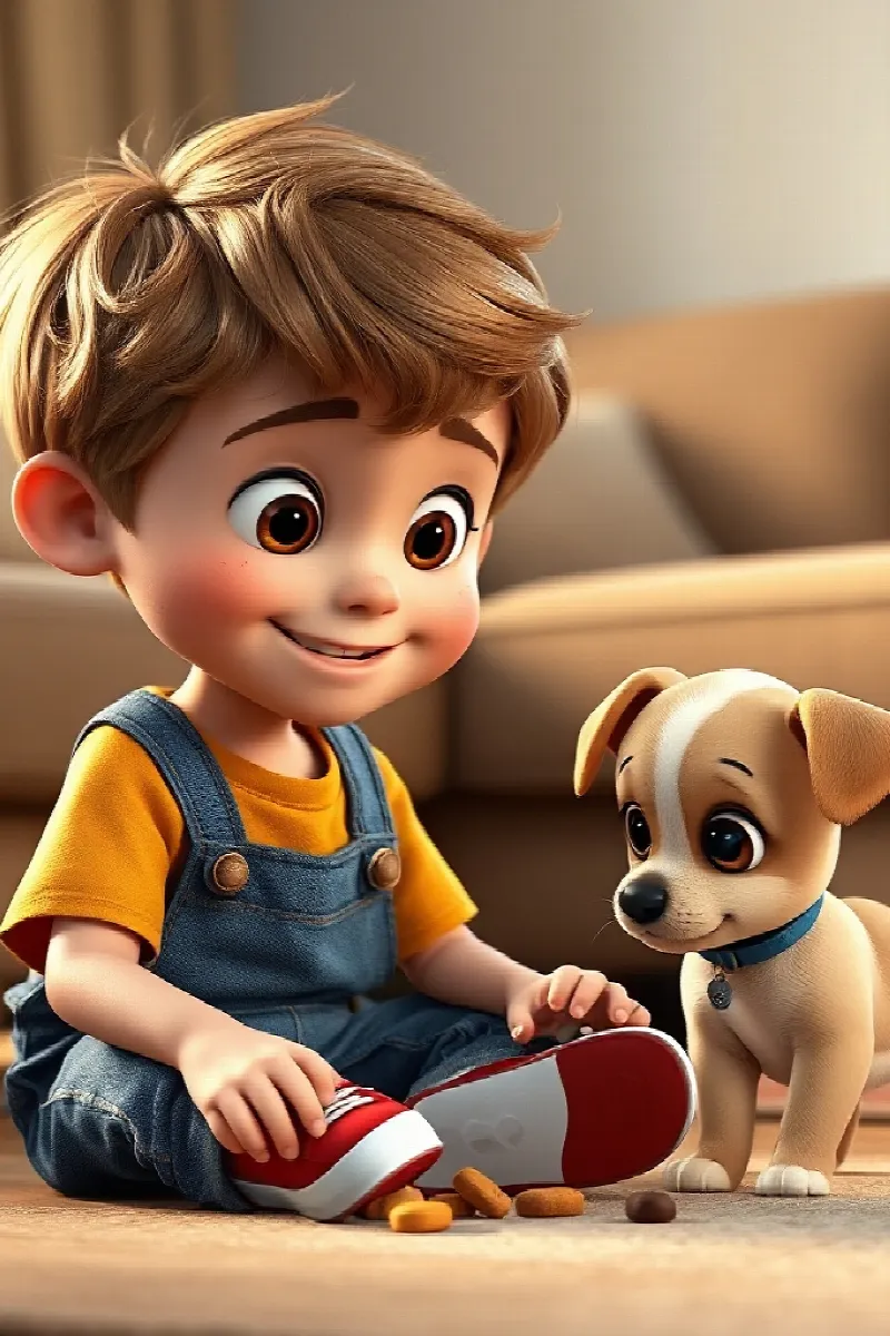 Picture 4 from the tale The Boy and the Little Puppy
