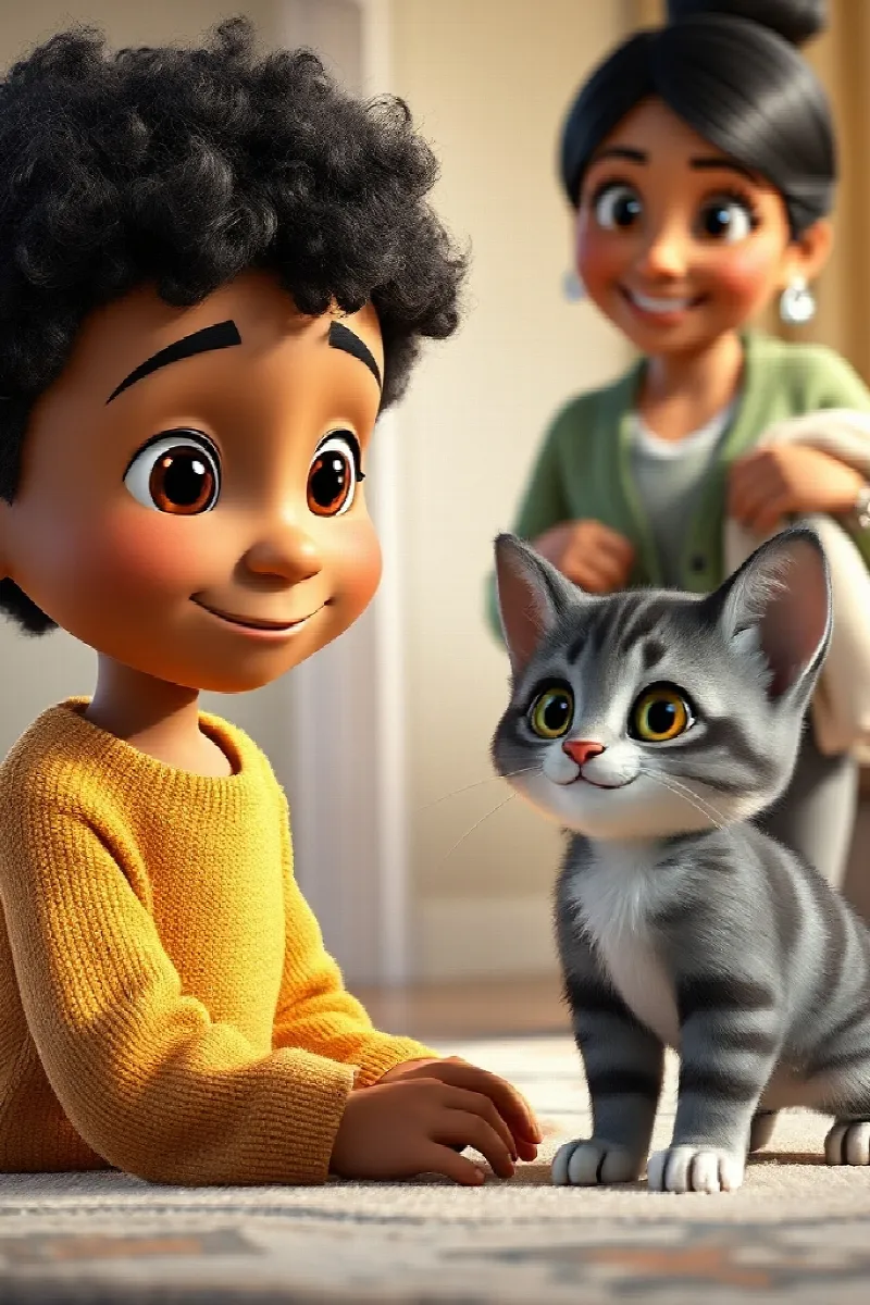 Picture 1 from the tale The Boy and the Rescue Kitten