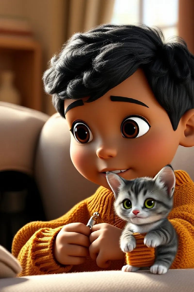 Picture 3 from the tale The Boy and the Rescue Kitten