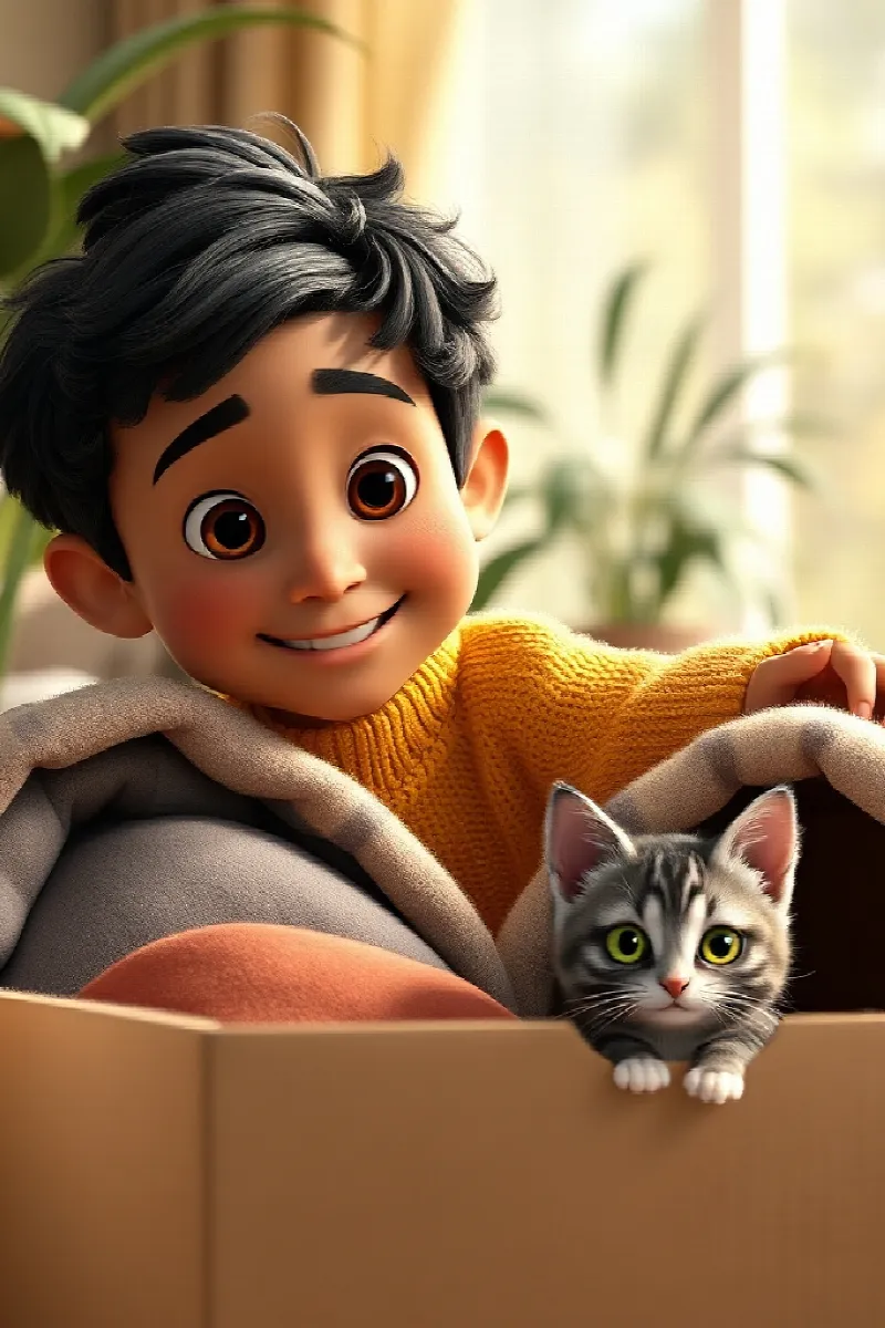 Picture 4 from the tale The Boy and the Rescue Kitten