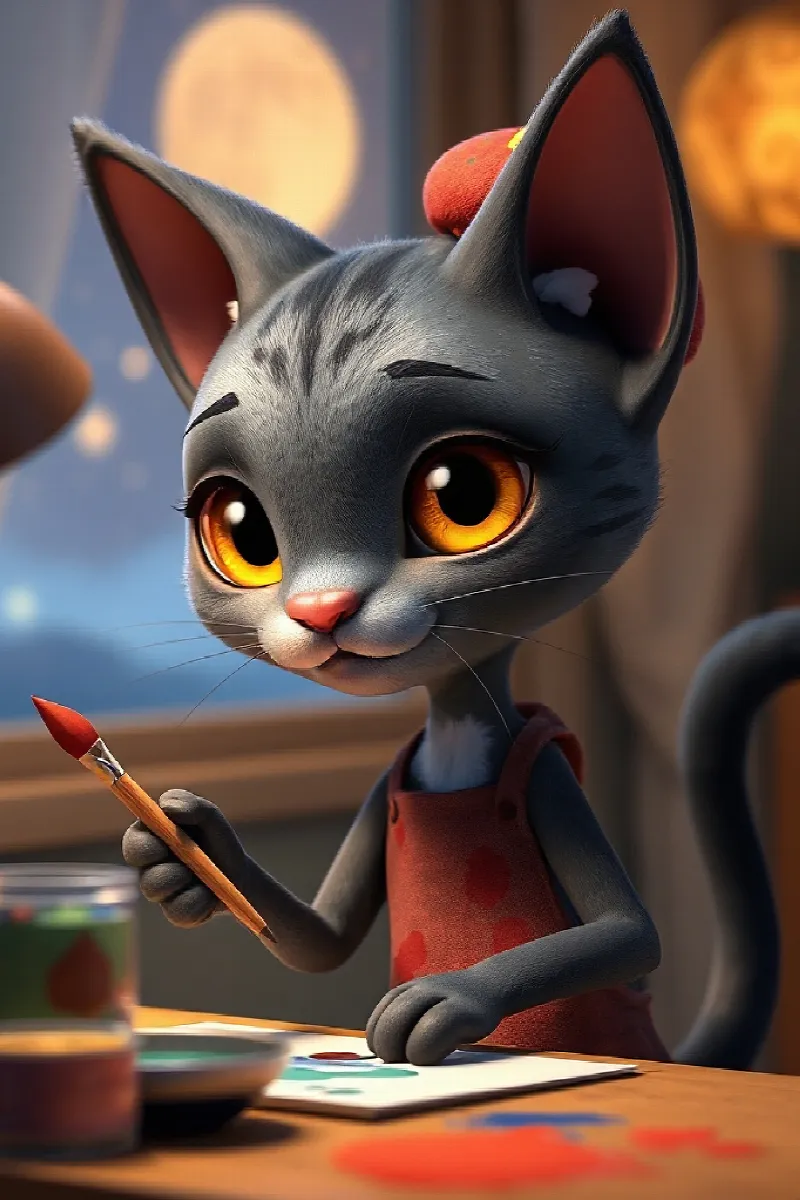Picture 1 from the tale The Cat Who Painted Dreams
