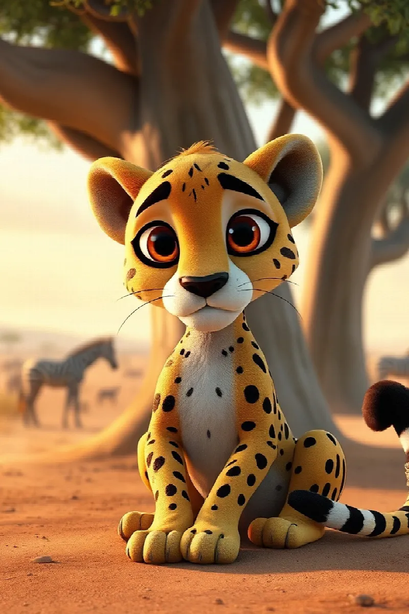 Picture 2 from the tale The Cheetah and the Snail