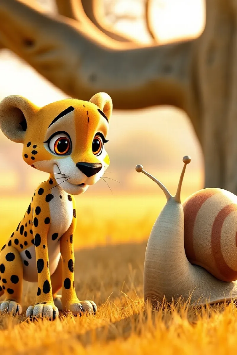 Picture 3 from the tale The Cheetah and the Snail