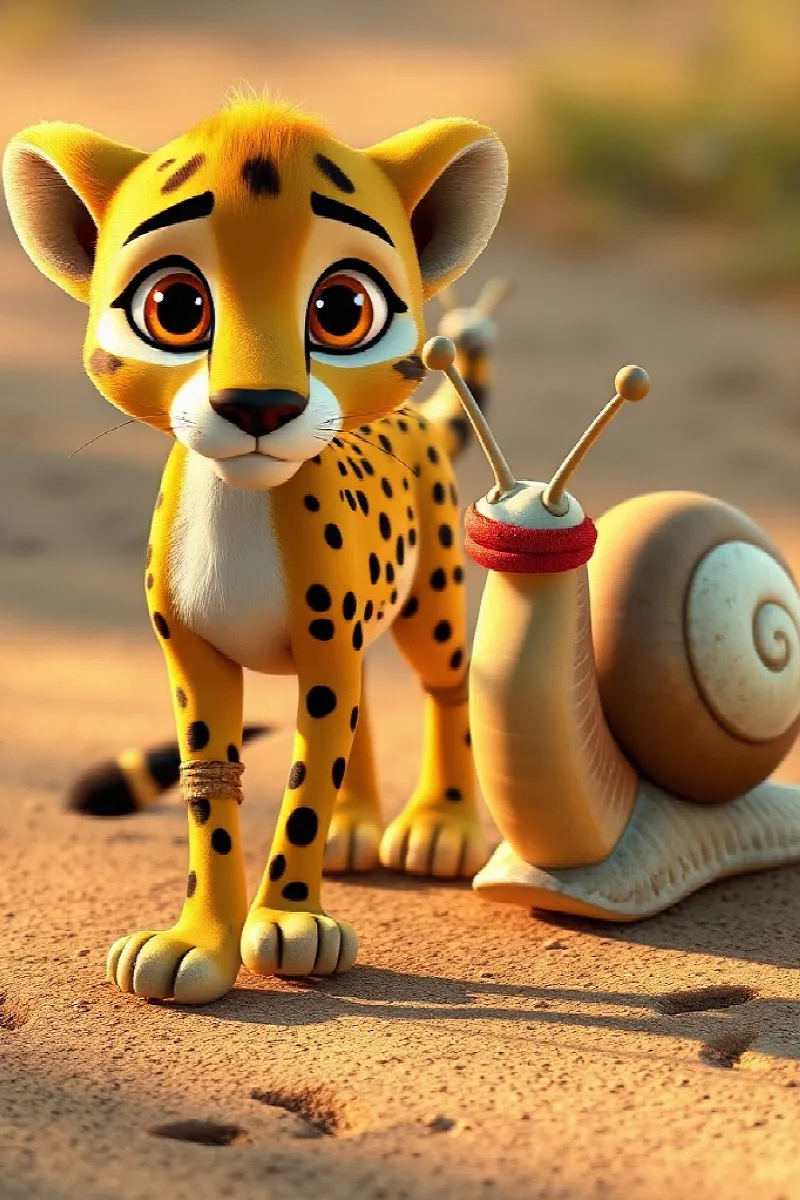 Picture 4 from the tale The Cheetah and the Snail
