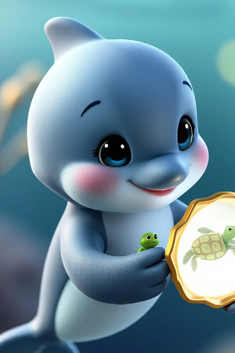 Picture 3 from the tale The Little Dolphin's Mirror