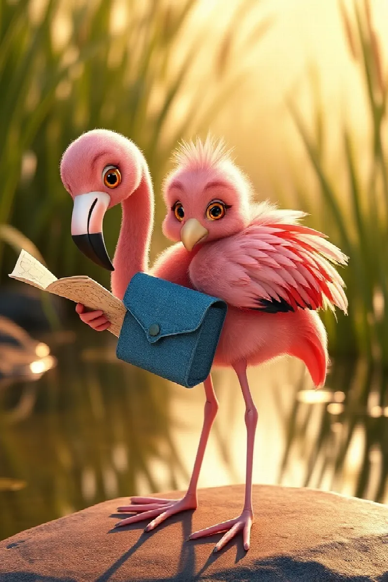 Picture 2 from the tale The Little Flamingo's Map