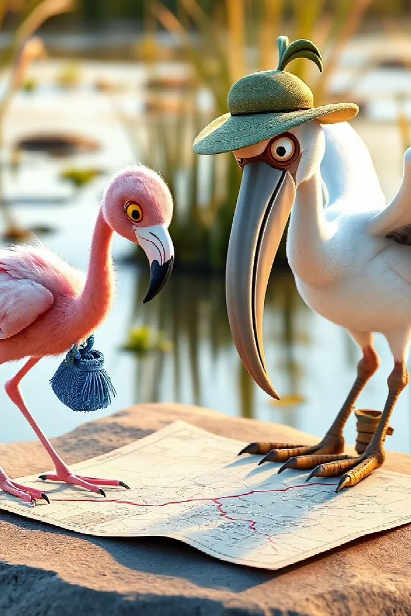 Picture 4 from the tale The Little Flamingo's Map
