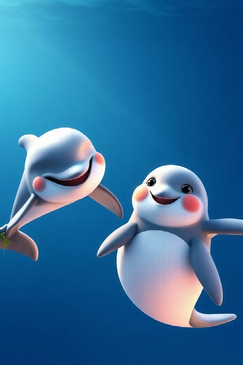 Picture 3 from the tale The Whale's Dolphin Friend