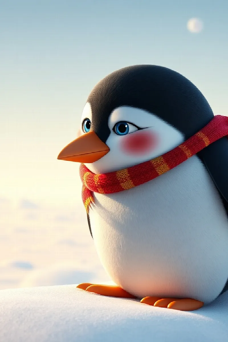 Penguenin Uçan Atkısı masalından 3. resim
