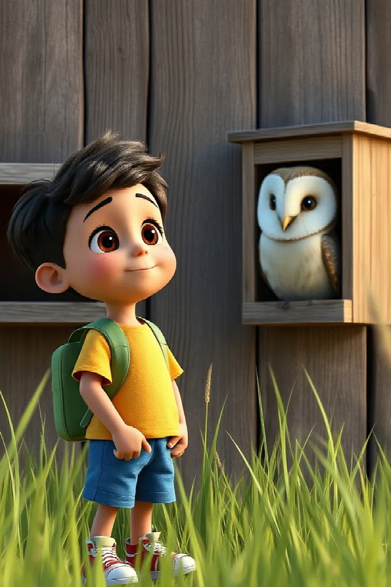 Picture 2 from the tale The Boy and the Barn Owl