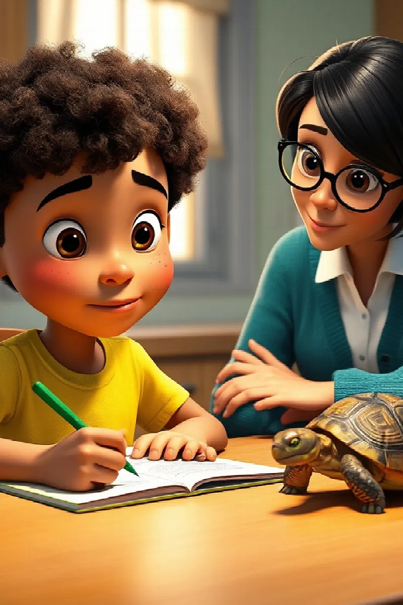 Picture 4 from the tale The Boy and the Little Tortoise