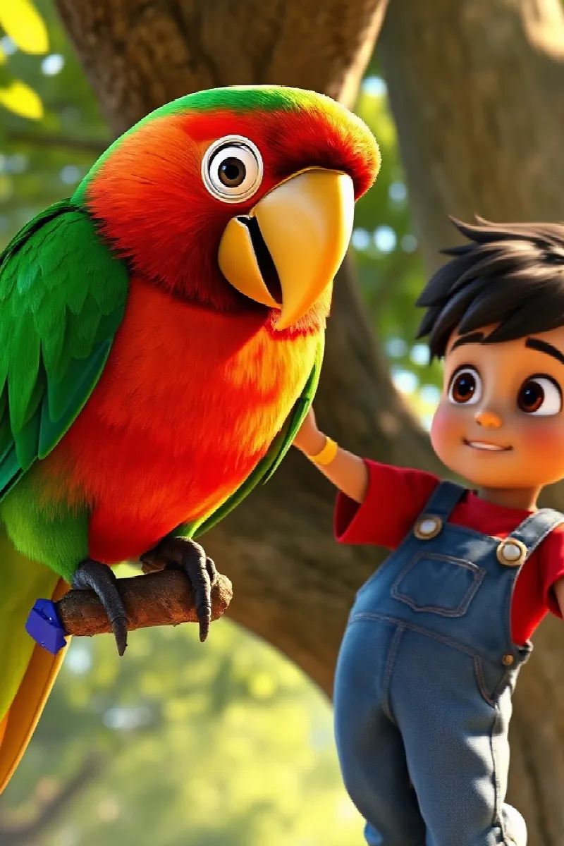 Picture 2 from the tale The Boy and the Parrot