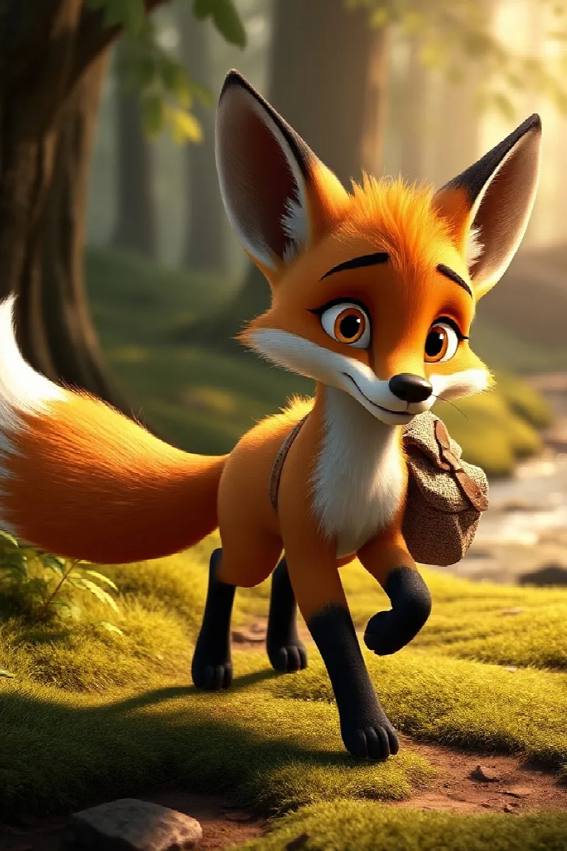 Picture 1 from the tale The Fox and the Little Deer