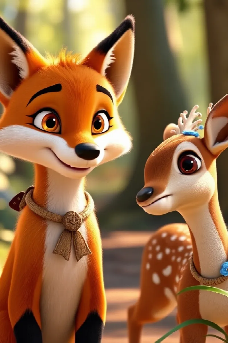 Picture 2 from the tale The Fox and the Little Deer