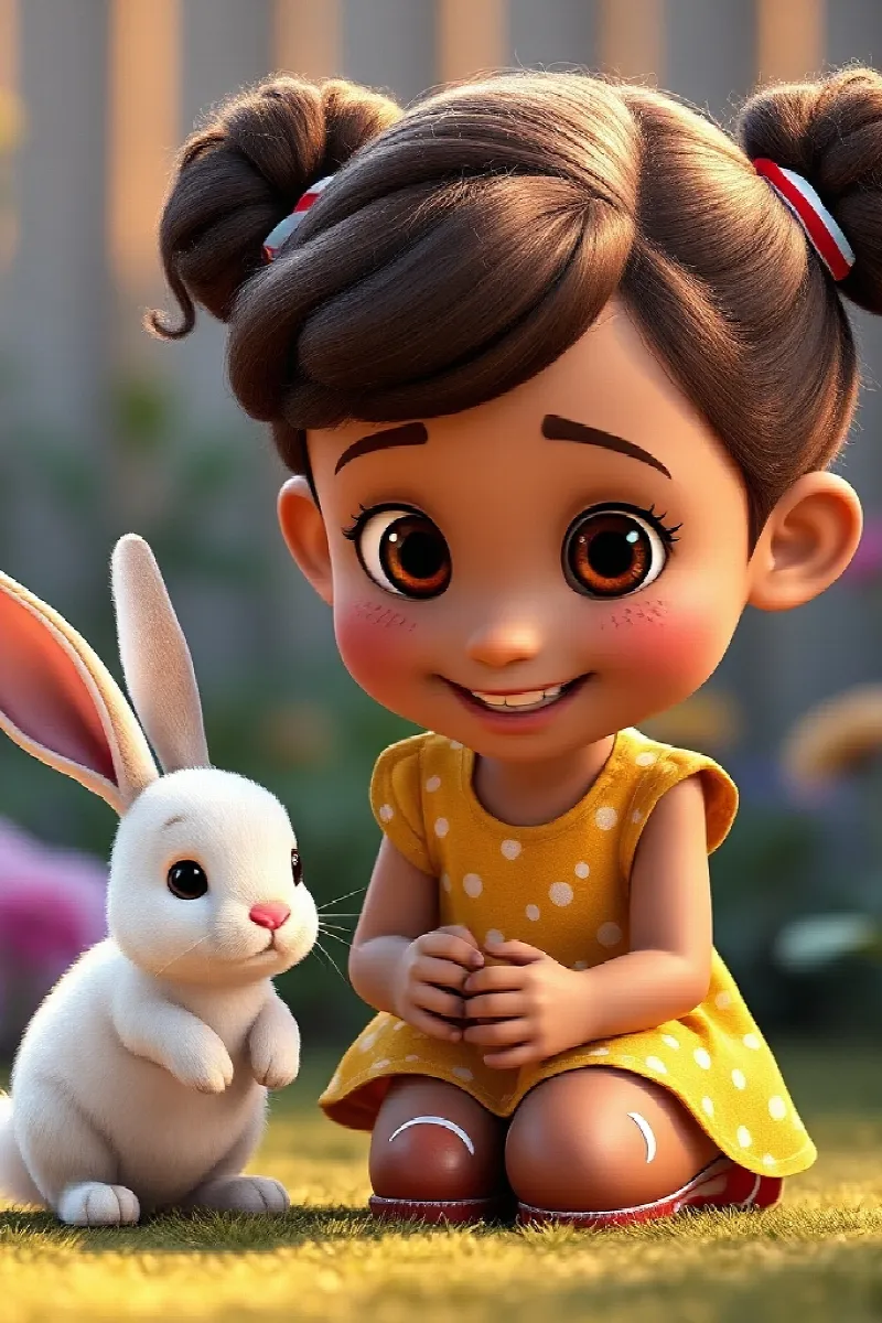 Picture 2 from the tale The Girl and the Little Rabbit