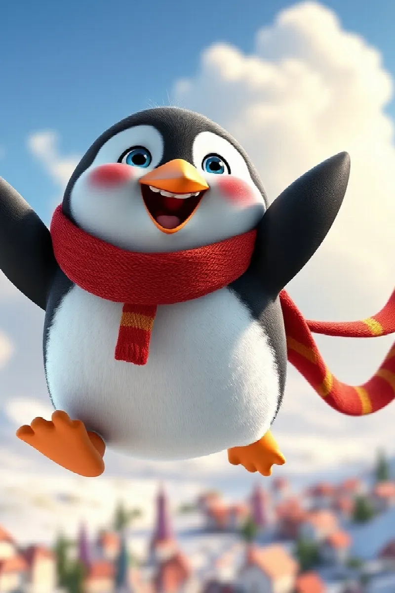 Picture 2 from the tale The Penguin's Flying Scarf