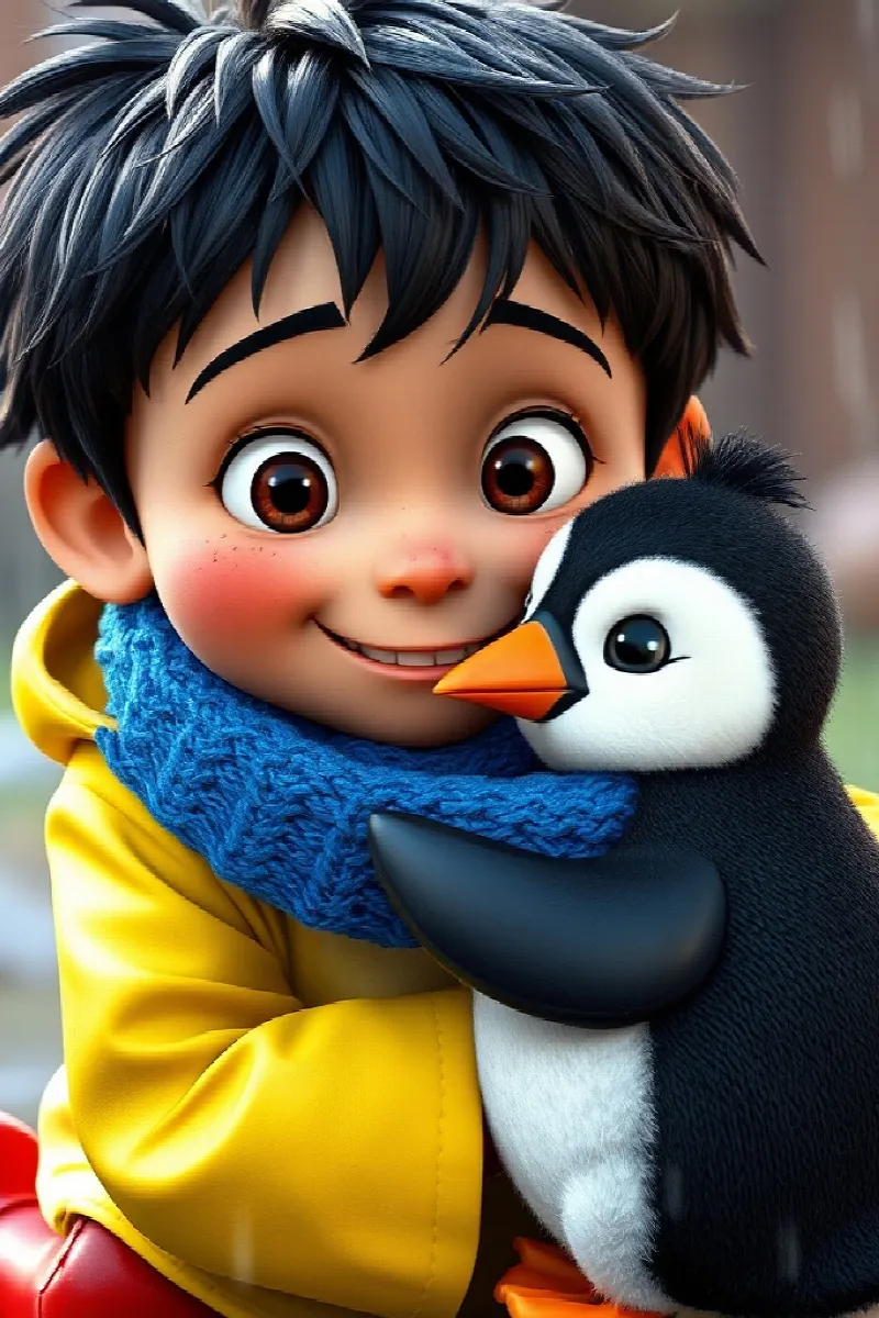 Oğlan ve Yağmurlu Penguen masalından 3. resim