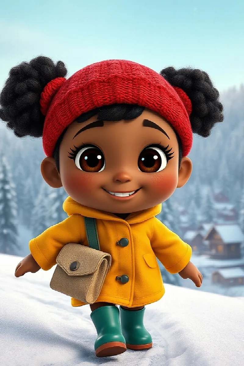 Picture 1 from the tale The Girl and the Little Reindeer