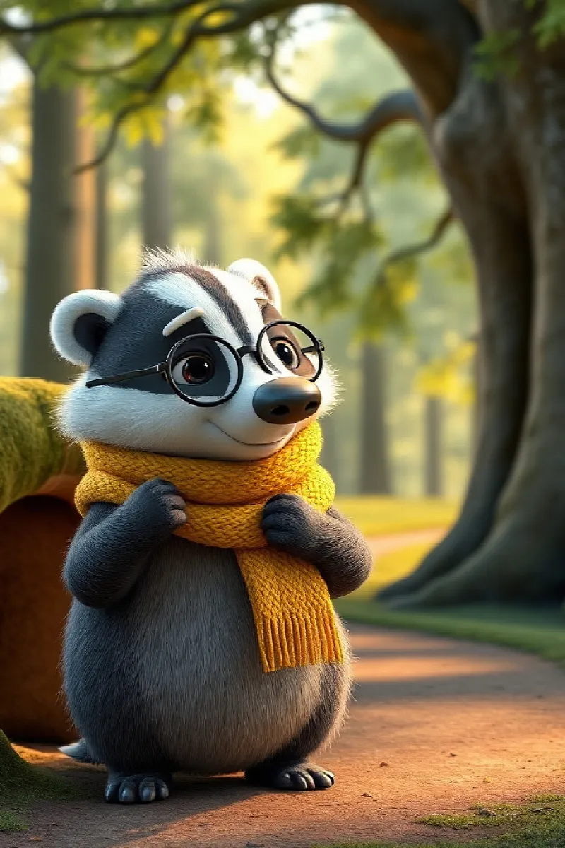 Picture 1 from the tale The Badger's Blue Umbrella