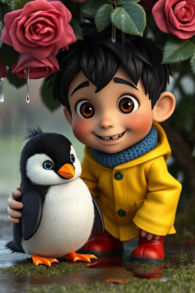 Picture 2 from the tale The Boy and the Rainy Penguin