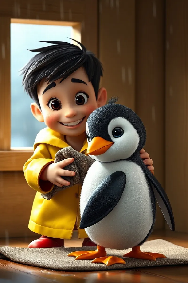 Picture 4 from the tale The Boy and the Rainy Penguin